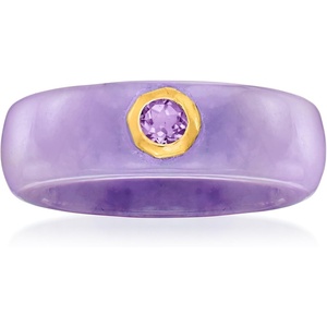 image:imageRossSimons Lavender Jade and 20 Carat Amethyst Ring With 14kt GoldAmethyst