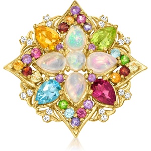 image:imageRossSimons Opal and 202 ct tw MultiGemstone Ring in 18kt Gold Over SterlingAmethyst