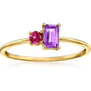 image:imageRossSimons Pure Collection 020 Carat Amethyst and 10 Carat Rhodolite Garnet Toi Et Moi Ring in 14kt Yellow Gold Size 6