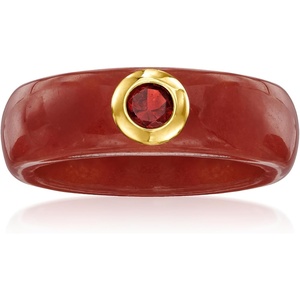 image:imageRossSimons Red Jade and 30 Carat Garnet Ring With 14kt Yellow GoldGarnet