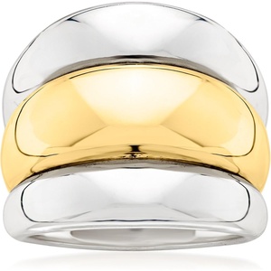 image:imageRossSimons Silver and 14kt GoldPlated 3Row RingNo Gemstone