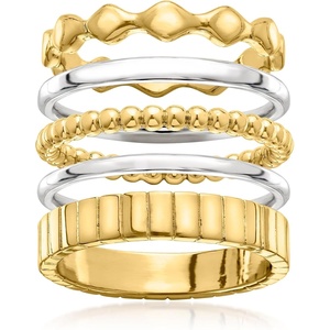 image:imageRossSimons Silver and 14kt GoldPlated Jewelry Set 5 Stackable RingsNo Gemstone