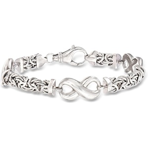 image:imageRossSimons Sterling Silver Byzantine Infinity Station Braceletno gemstone