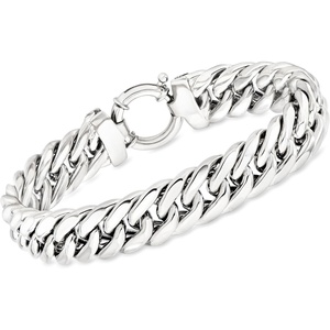 image:imageRossSimons Sterling Silver CubanLink Braceletno gemstone