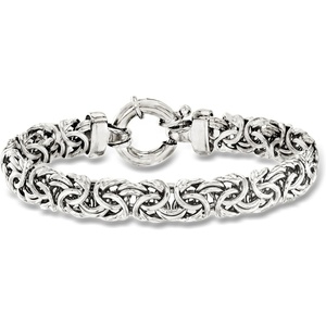 image:imageRossSimons Sterling Silver Medium Byzantine Braceletno gemstone