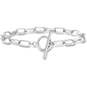 image:imageRossSimons Sterling Silver Paper Clip Link Toggle Braceletno gemstone