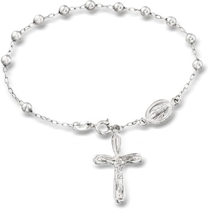image:imageRossSimons Sterling Silver RosaryStyle Bracelet 75 inches
