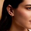 image:imagePure Collection by RossSimons 020 ct tw Emerald and 11 ct tw Diamond Huggie Hoop Earrings in 14kt Yellow Gold