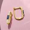 image:imagePure Collection by RossSimons 020 ct tw Sapphire and 10 ct tw Diamond Paper Clip Link Hoop Earrings in 14kt Yellow Gold