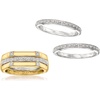 image:imageRossSimons 015 ct tw Diamond Jewelry Set 4 Stackable Rings in Sterling Silver and 18kt Gold Over SterlingDiamond
