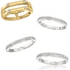 image:imageRossSimons 015 ct tw Diamond Jewelry Set 4 Stackable Rings in Sterling Silver and 18kt Gold Over SterlingDiamond