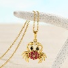 image:imageRossSimons 030 ct tw Ruby and 10 ct tw Black Spinel Crab Pendant Necklace With Single Diamond in 18kt Gold Over Sterling 18 inches