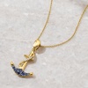 image:imageRossSimons 050 ct tw Sapphire Anchor Pendant Necklace With White Topaz in 18kt Gold Over SterlingSapphire