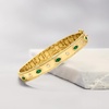 image:imageRossSimons 080 ct tw Emerald and 26 ct tw Diamond Bangle Bracelet in 18kt Gold Over SterlingEmerald
