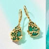 image:imageRossSimons 1000 ct tw Emerald Vine Drop Earrings in 18kt Gold Over Sterling