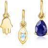 image:imageRossSimons 105 ct tw MultiGemstone and 18kt Gold Over Sterling Jewelry Set CableChain Necklace With 3 Interchangeable Pendants 18 inches