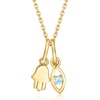 image:imageRossSimons 105 ct tw MultiGemstone and 18kt Gold Over Sterling Jewelry Set CableChain Necklace With 3 Interchangeable Pendants 18 inches