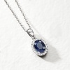 image:imageRossSimons 150 Carat Sapphire and 20 ct tw White Topaz Pendant Necklace in Sterling SilverSapphire