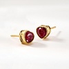 image:imageRossSimons 150 ct tw Ruby Heart Stud Earrings in 18kt Gold Over Sterling