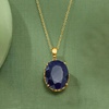 image:imageRossSimons 1500 Carat Sapphire Pendant Necklace in 18kt Gold Over Sterling 18 inches