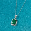 image:imageRossSimons 160 Carat Emerald and 16 ct tw Diamond Pendant Necklace in 14kt White GoldEmerald