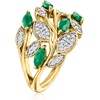 image:imageRossSimons 160 ct tw Emerald and 20 ct tw White Topaz Leaf Ring in 18kt Gold Over SterlingEmerald