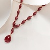 image:imageRossSimons 17500 ct tw Ruby Drop Necklace in 18kt Yellow Gold Over Sterling SilverRuby