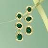 image:imageRossSimons 1790 ct tw Emerald Station Drop Earrings in 18kt Gold Over Sterling