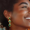 image:imageRossSimons 1790 ct tw Emerald Station Drop Earrings in 18kt Gold Over Sterling