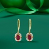 image:imageRossSimons 189 ct tw Ruby and 14 ct tw Diamond Drop Earrings in 14kt Yellow Gold
