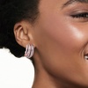 image:imageRossSimons 210 ct tw Pink Sapphire and 27 ct tw Diamond Highway Earrings in 2Tone Sterlng Silver