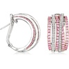 image:imageRossSimons 210 ct tw Pink Sapphire and 27 ct tw Diamond Highway Earrings in 2Tone Sterlng Silver