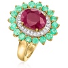 image:imageRossSimons 330 Carat Ruby Ring With 100 ct tw Emeralds and 19 ct tw Diamonds in 14kt Yellow GoldEmerald