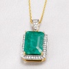 image:imageRossSimons 550 Carat Emerald and 25 ct tw Diamond Pendant Necklace in 14kt Yellow Gold 18 inches