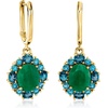 image:imageRossSimons 550 ct tw Emerald and 280 ct tw London Blue Topaz Drop Earrings in 18kt Gold Over Sterling