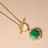 image:imageRossSimons 650 Carat Emerald and 70 ct tw White Topaz Toggle Necklace in 18kt Gold Over SterlingEmerald