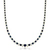 image:imageRossSimons 800 ct tw Sapphire and 150 ct tw Diamond Tennis Necklace in 18kt Gold Over SterlingSapphire