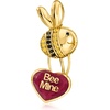 image:imageRossSimons 825 Carat Ruby Bee Mine Bumblebee Heart Pendant Necklace With 10 ct tw Citrines and 10 ct tw Black Spinels in 18kt Gold Over Sterling 18 inches