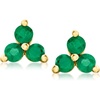 image:imagePure Collection by RossSimons 010 ct tw Emerald 3Stone Stud Earrings in 14kt Yellow Gold