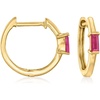 image:imagePure Collection by RossSimons 010 ct tw Ruby Huggie Hoop Earrings in 14kt Yellow Gold