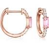 image:imagePure Collection by RossSimons 020 ct tw Pink Sapphire and 11 ct tw Diamond Huggie Hoop Earrings in 14kt Rose Gold