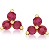 image:imagePure Collection by RossSimons 020 ct tw Ruby 3Stone Stud Earrings in 14kt Yellow Gold