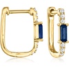 image:imagePure Collection by RossSimons 020 ct tw Sapphire and 10 ct tw Diamond Paper Clip Link Hoop Earrings in 14kt Yellow Gold