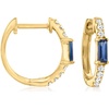 image:imagePure Collection by RossSimons 020 ct tw Sapphire and 11 ct tw Diamond Huggie Hoop Earrings in 14kt Yellow Gold