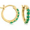 image:imagePure Collection by RossSimons 040 ct tw Emerald Huggie Hoop Earrings in 14kt Yellow Gold