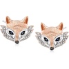 image:imageRossSimons 010 ct tw Sapphire and 10 ct tw Diamond Fox Earrings in 2Tone Sterling Silver