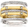 image:imageRossSimons 015 ct tw Diamond Jewelry Set 4 Stackable Rings in Sterling Silver and 18kt Gold Over SterlingDiamond