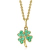 image:imageRossSimons 030 ct tw Emerald 4Leaf Clover Pendant Necklace in 18kt Gold Over Sterling 18 inches