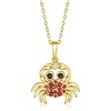 image:imageRossSimons 030 ct tw Ruby and 10 ct tw Black Spinel Crab Pendant Necklace With Single Diamond in 18kt Gold Over Sterling 18 inches