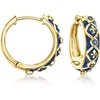 image:imageRossSimons 030 ct tw Sapphire and Blue Enamel FleurDeLis Hoop Earrings in 18kt Gold Over Sterling